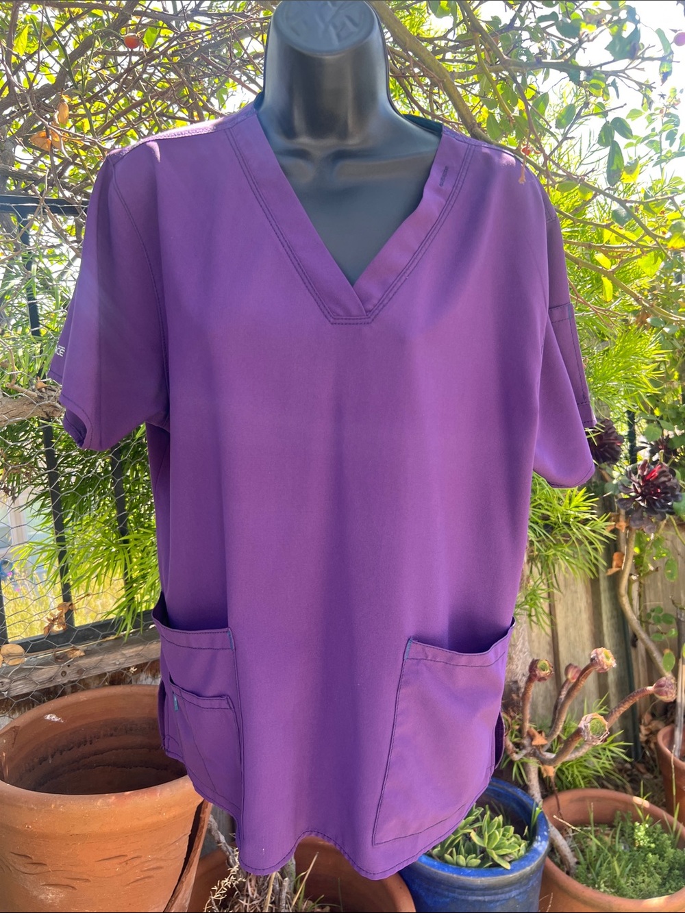 Carhartt Purple V-Neck Scrub Top